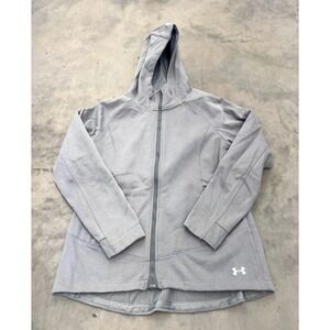 Under Armour ColdGear Dobson Jacket Womens Medium Gray Full Zip Hooded Active